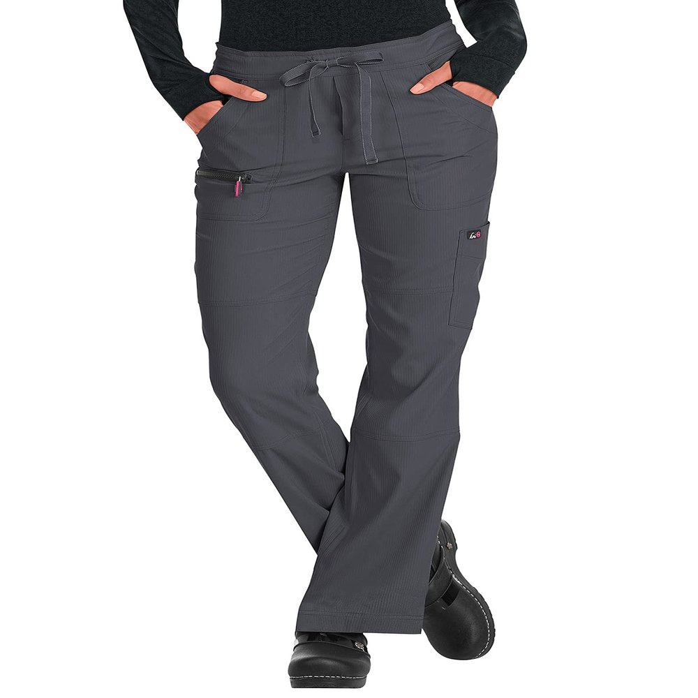 KOI Lite 721 Women's Peace Pant Contrast Waistband Pant Charcoal XXSP