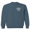 0083. Poland Pride Vintage Style Retro Polish Eagle Flag Polska Soccer Men's Crewneck Sweatshirt (Indigo Blue Medium) view 2