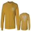 0083. Poland Pride Vintage Style Retro Polish Eagle Flag Polska Soccer Men's Long Sleeve t Shirt (Gold Large)