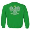 0083. Poland Pride Vintage Style Retro Polish Eagle Flag Polska Soccer Men's Crewneck Sweatshirt (Irish Green X-Large) view 3