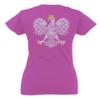 0083. Poland Pride Vintage Style Retro Polish Eagle Flag Polska Soccer for Women V Neck Fitted T Shirt (Pink X Small) view 3