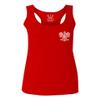0083. Poland Pride Vintage Style Retro Polish Eagle Flag Polska Soccer Women's Tank Top Racerback (Red, X Small)
