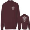 0083. Poland Pride Vintage Style Retro Polish Eagle Flag Polska Soccer Men's Crewneck Sweatshirt (Maroon Medium) view 1