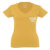 0083. Poland Pride Vintage Style Retro Polish Eagle Flag Polska Soccer for Women V Neck Fitted T Shirt (Gold Medium) view 2