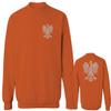 0083. Poland Pride Vintage Style Retro Polish Eagle Flag Polska Soccer Men's Crewneck Sweatshirt (Orange Small) view 1