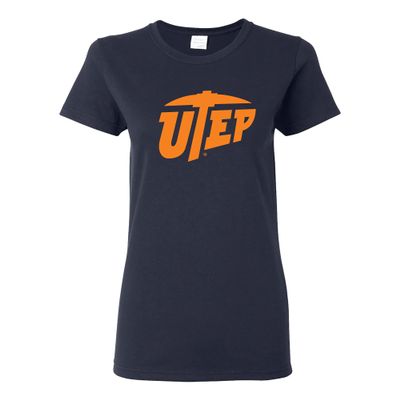 UGP Campus Apparel LS02 - UTEP Miners Primary Logo Womens T Shirt - Medium - Navy