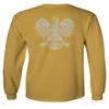 0083. Poland Pride Vintage Style Retro Polish Eagle Flag Polska Soccer Men's Long Sleeve t Shirt (Gold Small) view 3