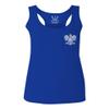 0083. Poland Pride Vintage Style Retro Polish Eagle Flag Polska Soccer Women's Tank Top Racerback (Royal X Small)