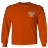 0083. Poland Pride Vintage Style Retro Polish Eagle Flag Polska Soccer Men's Long Sleeve t Shirt (Orange X-Large) view 2