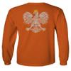0083. Poland Pride Vintage Style Retro Polish Eagle Flag Polska Soccer Men's Long Sleeve t Shirt (Orange X-Large) view 3