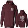 0083. Poland Pride Vintage Style Retro Polish Eagle Flag Polska Soccer Sweatshirt Pullover Hoodie (Maroon, Medium) view 1