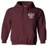 0083. Poland Pride Vintage Style Retro Polish Eagle Flag Polska Soccer Sweatshirt Pullover Hoodie (Maroon, Medium) view 2
