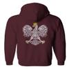 0083. Poland Pride Vintage Style Retro Polish Eagle Flag Polska Soccer Sweatshirt Pullover Hoodie (Maroon, Medium) view 3