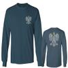 0083. Poland Pride Vintage Style Retro Polish Eagle Flag Polska Soccer Men's Long Sleeve t Shirt (Indigo Blue X-Large) view 1