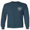 0083. Poland Pride Vintage Style Retro Polish Eagle Flag Polska Soccer Men's Long Sleeve t Shirt (Indigo Blue X-Large) view 2