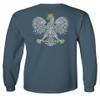 0083. Poland Pride Vintage Style Retro Polish Eagle Flag Polska Soccer Men's Long Sleeve t Shirt (Indigo Blue X-Large) view 3