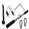 Ader Sporting Goods LAT Pulldown Attachments for Gym - Cable Machine Attachment Set with Tricep Pull Down Rope, Double D Handle, V Bar, Revolving Straight Bar & Snap Links view 1