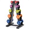 HolaHatha Neoprene Dumbbell Weights Set with Rack, Home Gym Equipment, 56 Lbs, Multicolor - Portable Weighted Exercise Dumbbells for Fitness, Training, and Lifting Workouts view 1