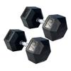 Gronk Fitness Rubber Hex Dumbbell Pairs | 5lbs - 70lbs | Workout Equipment for Men and Women | Rubber Coated Cast Iron with Ergonomic Chrome Plated Handles | 70lbs view 1