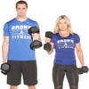 Gronk Fitness Rubber Hex Dumbbell Pairs | 5lbs - 70lbs | Workout Equipment for Men and Women | Rubber Coated Cast Iron with Ergonomic Chrome Plated Handles | 70lbs view 4