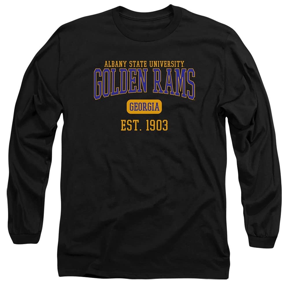 Albany State University Official Est. Date Unisex Adult Long-Sleeve T Shirt,Black, 3X-Large