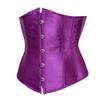 Hengzhifeng Women's Gothic Classic Satin Lace Up Boned Underbust Corsets Bustiers Top (Medium,Purple) view 1