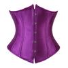 Hengzhifeng Women's Gothic Classic Satin Lace Up Boned Underbust Corsets Bustiers Top (Medium,Purple) view 2