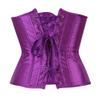 Hengzhifeng Women's Gothic Classic Satin Lace Up Boned Underbust Corsets Bustiers Top (Medium,Purple) view 3