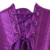 Hengzhifeng Women's Gothic Classic Satin Lace Up Boned Underbust Corsets Bustiers Top (Medium,Purple) view 4