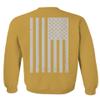0092. White Vintage American Flag United States America USA us Military Patriotic Men's Crewneck Sweatshirt (Gold X-Large) view 3