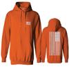 0092. White Vintage American Flag United States America USA us Military Patriotic Sweatshirt Pullover Hoodie (Orange, Medium) view 1