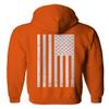 0092. White Vintage American Flag United States America USA us Military Patriotic Sweatshirt Pullover Hoodie (Orange, Medium) view 3