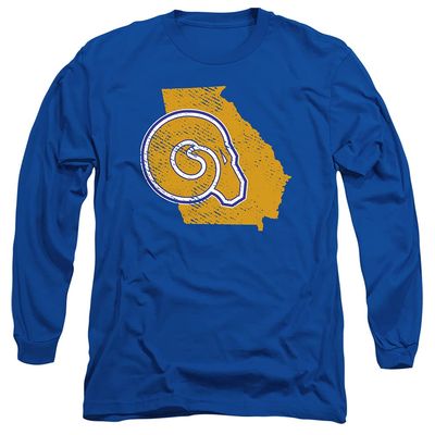 Albany State University Official State Shape Unisex Adult Long-Sleeve T Shirt,Royal Blue, Large