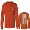 0092. White Vintage American Flag United States America USA us Military Patriotic Men's Long Sleeve t Shirt (Orange Medium) view 1
