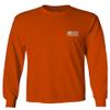 0092. White Vintage American Flag United States America USA us Military Patriotic Men's Long Sleeve t Shirt (Orange Medium) view 2