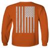 0092. White Vintage American Flag United States America USA us Military Patriotic Men's Long Sleeve t Shirt (Orange Medium) view 3