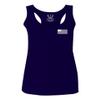0092. White Vintage American Flag United States America USA us Military Patriotic Women's Tank Top Racerback (Navy Blue, X Small) view 1
