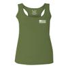0092. White Vintage American Flag United States America USA us Military Patriotic Women's Tank Top Racerback (Olive, X Small) view 1