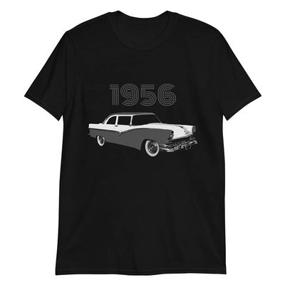 1956 Fairlane American Antique Classic Car Short-Sleeve T-Shirt Black