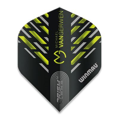 Winmau Prism Alpha Pro Player Michael Van Gerwen Dart Flights, MvG Green 180, 100 Micron Extra Strong (3 Sets - 9 Flights)