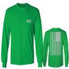 0092. White Vintage American Flag United States America USA us Military Patriotic Men's Long Sleeve t Shirt (Irish Green Small) view 1