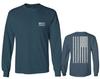 0092. White Vintage American Flag United States America USA us Military Patriotic Men's Long Sleeve t Shirt (Indigo Blue 2X Large) view 1