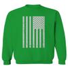 0093. Vintage White American Flag United States America USA Military Patriotic Style Men's Crewneck Sweatshirt (Irish Green Medium) view 1