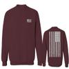 0092. White Vintage American Flag United States America USA us Military Patriotic Men's Crewneck Sweatshirt (Maroon Large) view 1