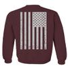0092. White Vintage American Flag United States America USA us Military Patriotic Men's Crewneck Sweatshirt (Maroon Large) view 3
