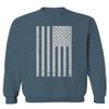 0093. Vintage White American Flag United States America USA Military Patriotic Style Men's Crewneck Sweatshirt (Indigo Blue X-Large) view 1