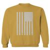 0093. Vintage White American Flag United States America USA Military Patriotic Style Men's Crewneck Sweatshirt (Gold Small) view 1