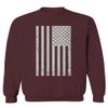 0093. Vintage White American Flag United States America USA Military Patriotic Style Men's Crewneck Sweatshirt (Maroon Small) view 1