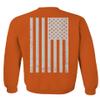 0092. White Vintage American Flag United States America USA us Military Patriotic Men's Crewneck Sweatshirt (Orange Large) view 3