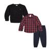 Calvin Klein Boys' 3-piece Sweater Set With Matching Button-down Shirt and Pants, Deep Black, 5 view 2